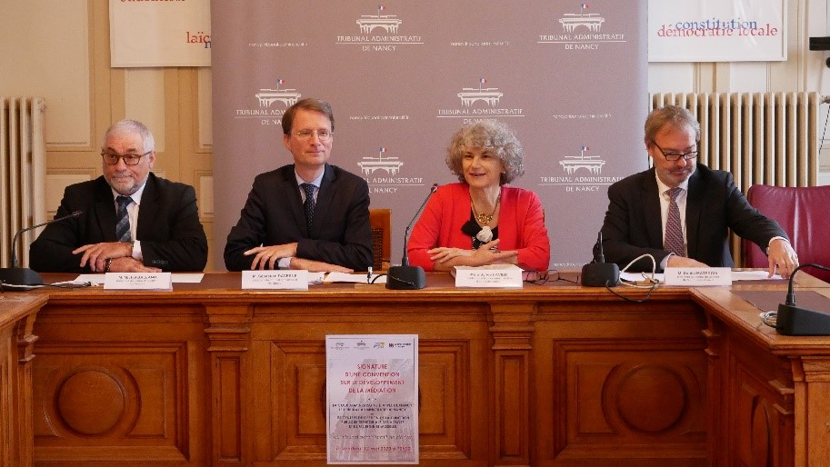 Signature de la convention de médiation entre la cour administrative d'appel de Nancy, le tribunal administratif de Nancy et les centre de gestion de Meurthe-et-Moselle et des Vosges - 12 mai 2023
